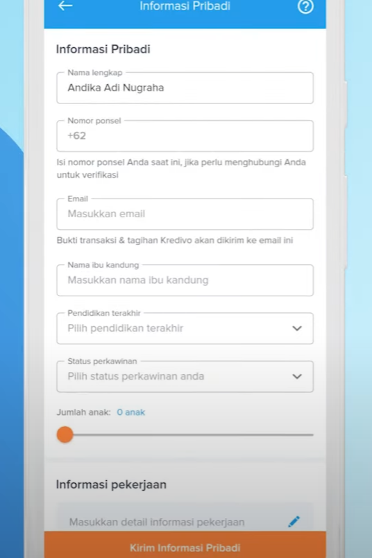 daftar isi data diri